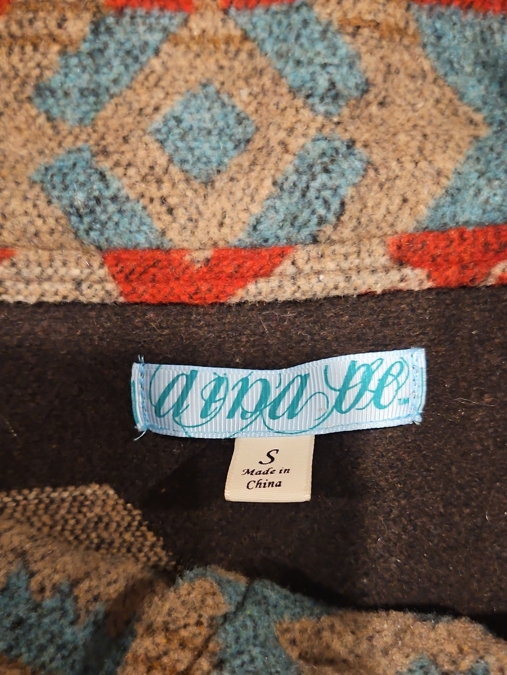 Women's Neutral Aztec Pattern Button-Front Coat - Picture 8 of 12